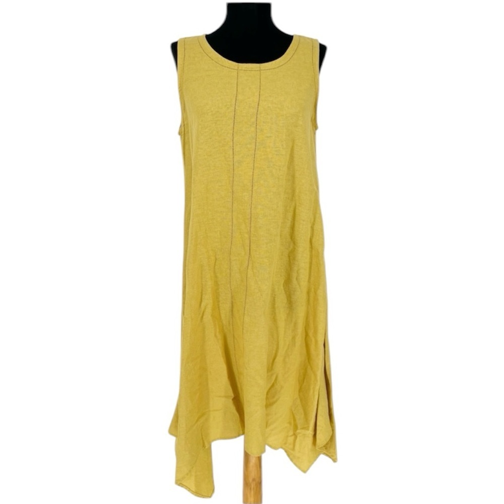 Cynthia Rowley mustard Butter‎ yellow sleeveless linen blend dress Small